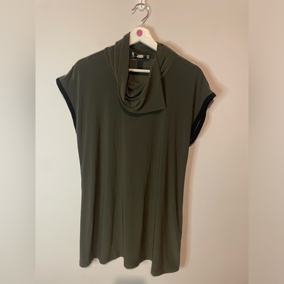 Joseph Ribkoff Tops - Joseph Ribkoff Olive Green Cowl‎ Neck Tunic Dress Asymmetrical Handkerchief Neck